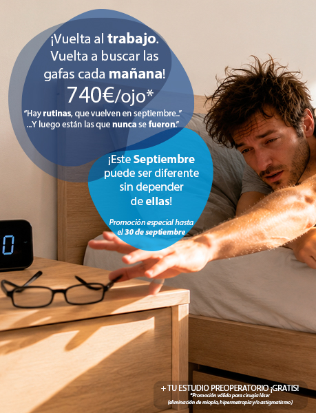 Vuelta al trabajo Vuelta a buscar las gafas cada mañana